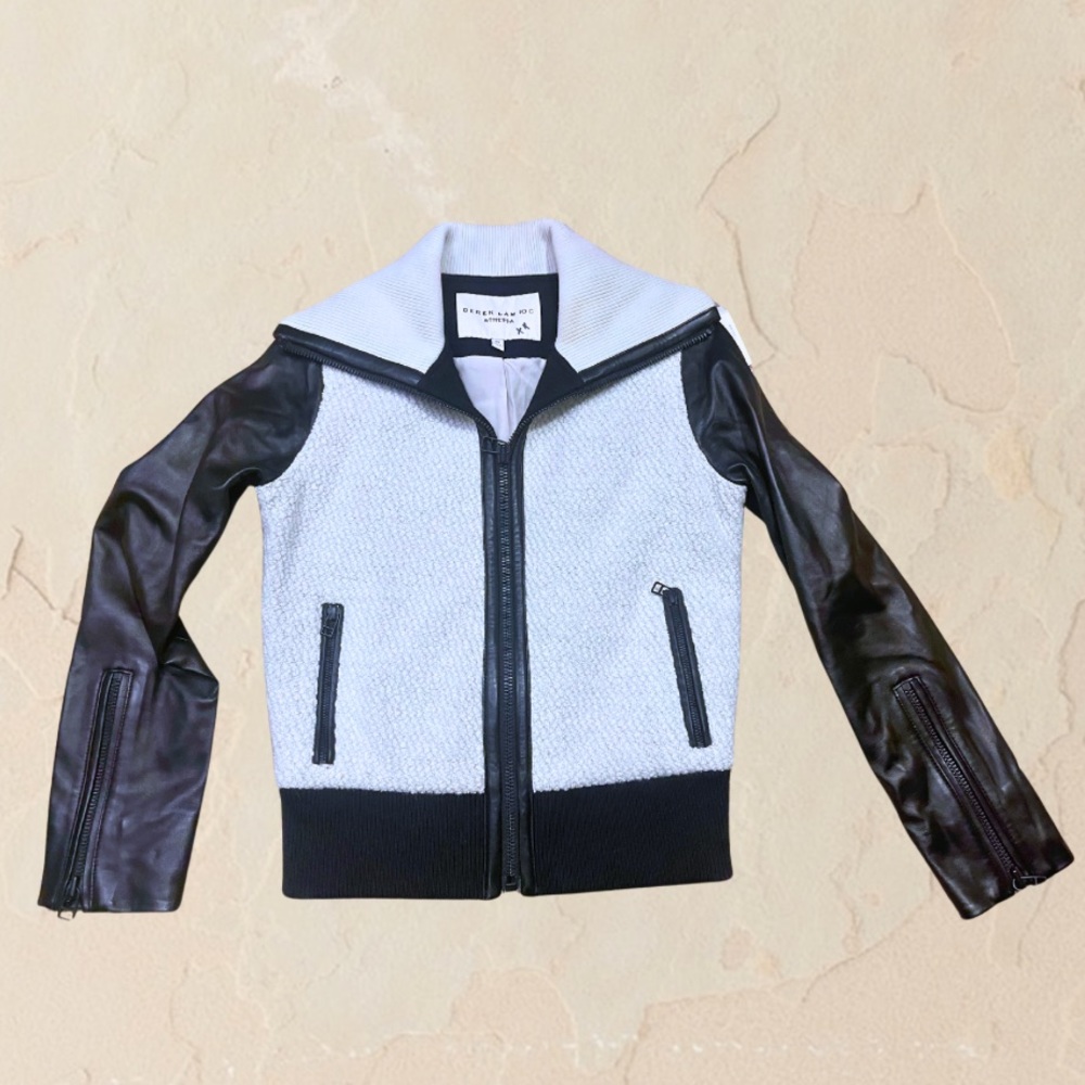 Derek Lam 10c Athleta Sherpa Wool Genuine Leather Jacket